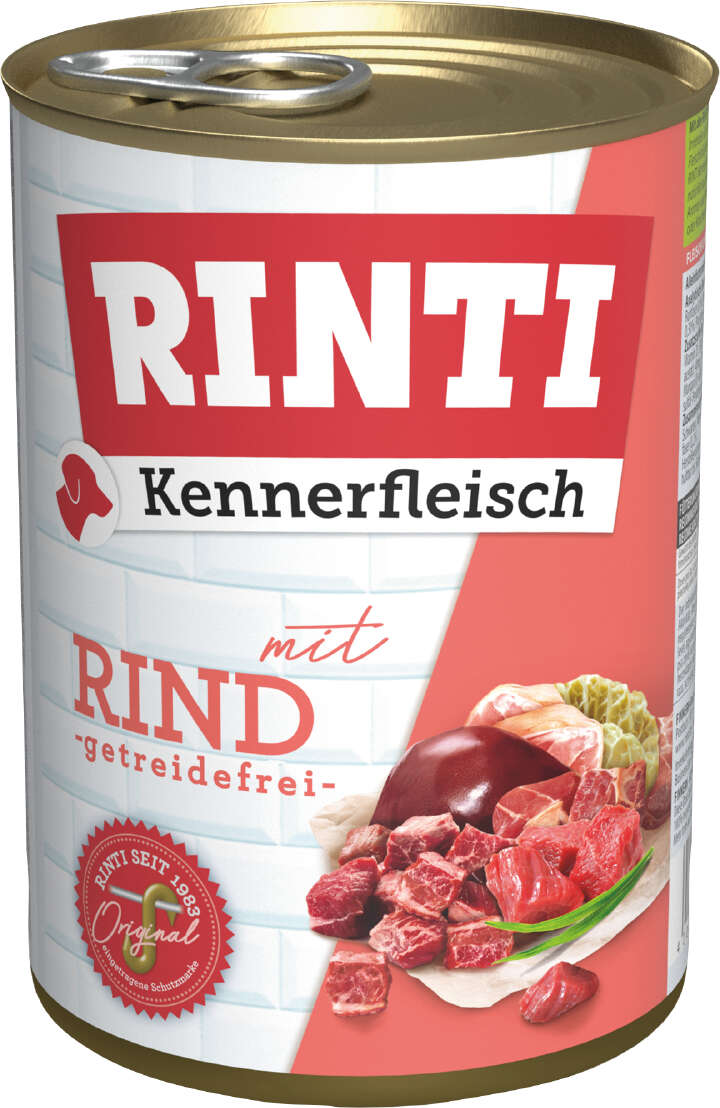 RINTI Hunde-Nassfutter Kennerfleisch mit Rind